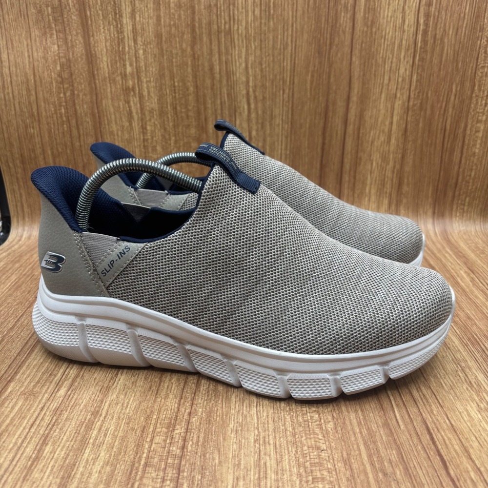 Skechers Bobs Sport Slip-ins Taupe Mens 9‎ Wide Memory Foam Sneakers 118420W
